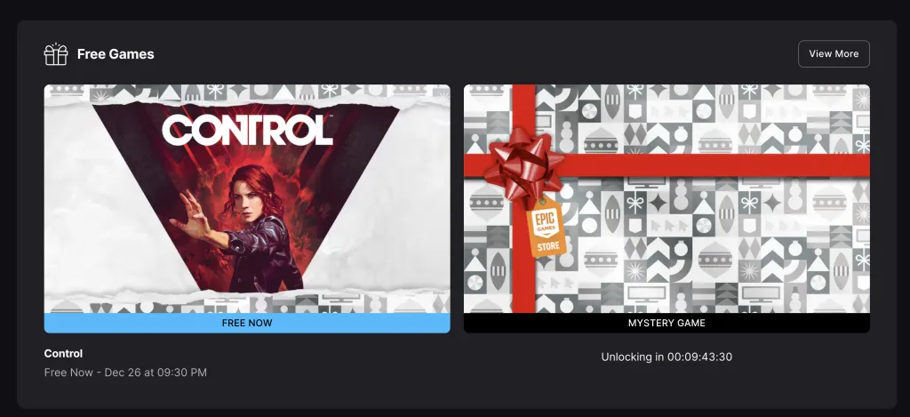 Epic Games Holiday Freebies: Grab "Control" Basic Edition for Free!